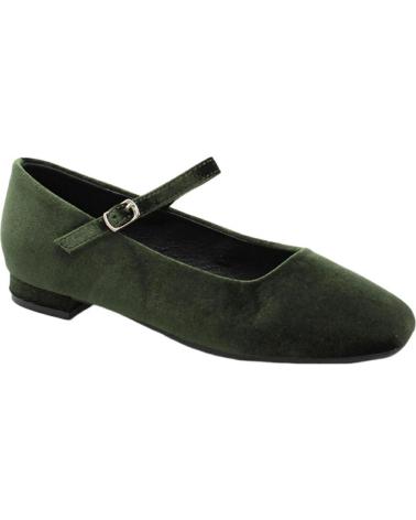 SAPATILHAS AZAREY DE VELUDO VERDE COM FIVELA E SALTO BAIXO VERDE