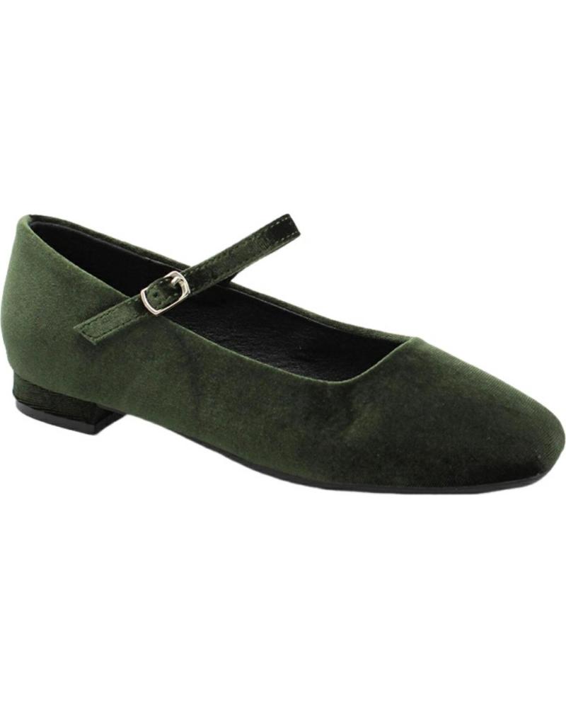 SAPATILHAS AZAREY DE VELUDO VERDE COM FIVELA E SALTO BAIXO VERDE