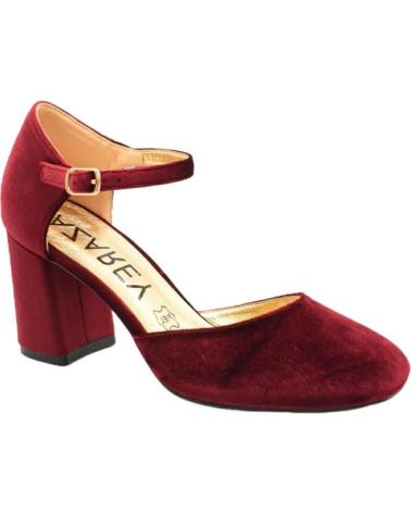 SALONES AZAREY DE TERCIOPELO MORADO CON TACÓN Y PUNTA REDONDA MORADO