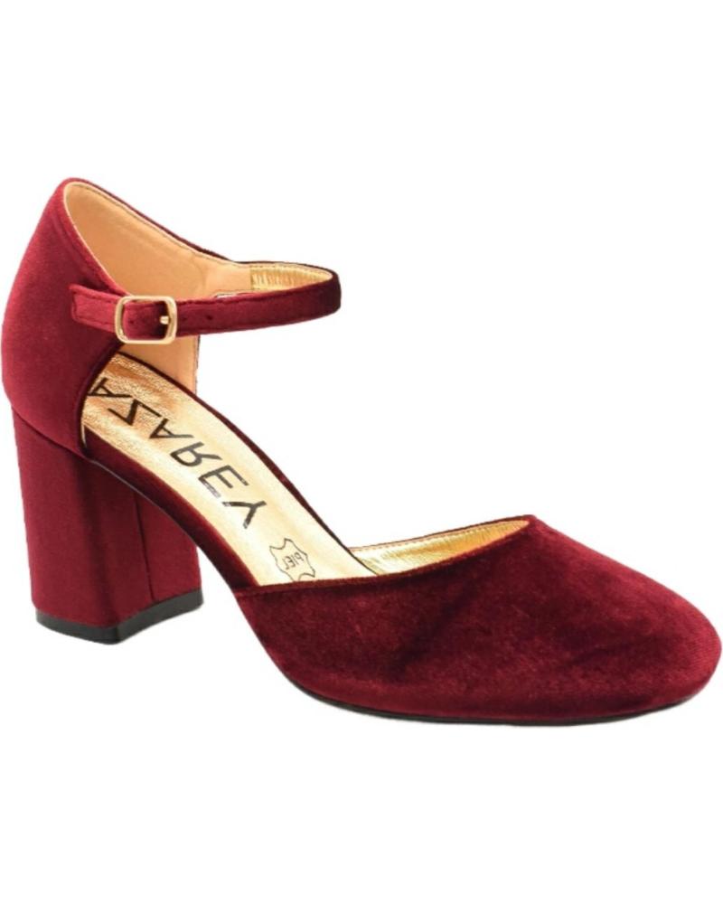 SALONES AZAREY DE TERCIOPELO MORADO CON TACÓN Y PUNTA REDONDA MORADO