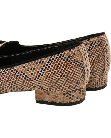 SABRINAS AZAREY COM SALTO E BORLAS, ESTAMPADO COBRA CASTANHO MARRóN