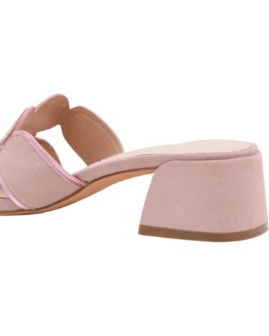 SANDALIAS SLIPPER AZAREY ELEGANTES CON TACÓN BLOQUE ROSA ROSA