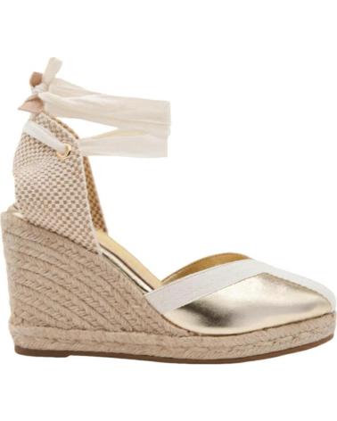ALPARGATAS AZAREY DE YUTE CON CINTAS Y ACABADO EN V DORADAS GOLD