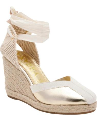 ALPARGATAS AZAREY DE YUTE CON CINTAS Y ACABADO EN V DORADAS GOLD