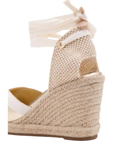 ALPARGATAS AZAREY DE YUTE CON CINTAS Y ACABADO EN V DORADAS GOLD