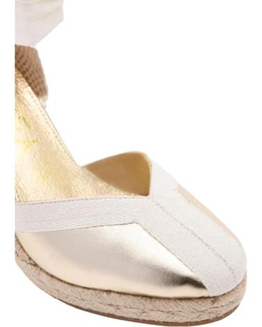 ALPARGATAS AZAREY DE YUTE CON CINTAS Y ACABADO EN V DORADAS GOLD