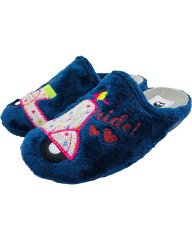 MARPEN ZAPATILLAS DE CASA MUJER DISEÑO MOTO AZUL Y ROSA AZUL