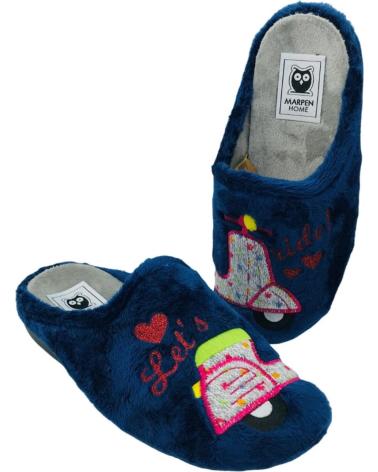 MARPEN ZAPATILLAS DE CASA MUJER DISEÑO MOTO AZUL Y ROSA AZUL