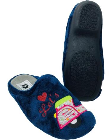 MARPEN ZAPATILLAS DE CASA MUJER DISEÑO MOTO AZUL Y ROSA AZUL