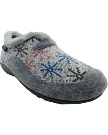 CMCONFORT SLIPPER 40362 GREY WITH STAR DESIGN AND FLEECE LINING GRIS
