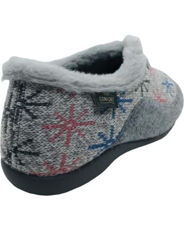 CMCONFORT SLIPPER 40362 GREY WITH STAR DESIGN AND FLEECE LINING GRIS