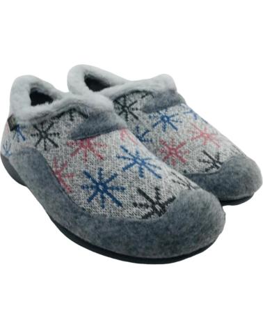 CMCONFORT SLIPPER 40362 GREY WITH STAR DESIGN AND FLEECE LINING GRIS