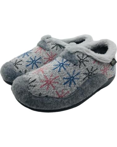 CMCONFORT SLIPPER 40362 GREY WITH STAR DESIGN AND FLEECE LINING GRIS