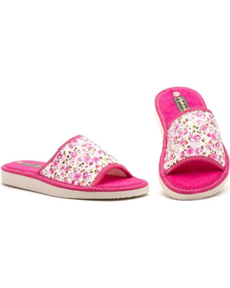 PANTOFOLE APERTE JAM CON STAMPA FLOREALE ROSA FUCSIA MORADO PANTOFOLE APERTE JAM CON STAMPA FLOREALE ROSA FUCSIA MORADO