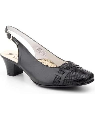 JAM ZAPATOS DE PIEL NEGROS CON TACÓN MEDIO NEGRO