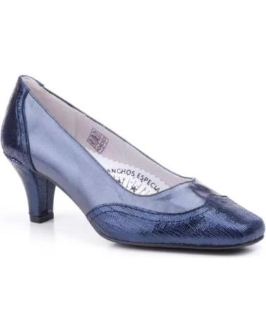 JAM ZAPATOS DE PIEL AZULES CON TACÓN MEDIO AZUL