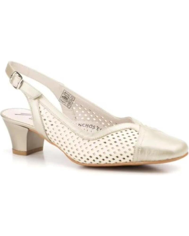 ZAPATO JAM DE PIEL PLATEADO CON TACÓN MEDIO ANC - HECHO EN ESPAÑA PLATEADO