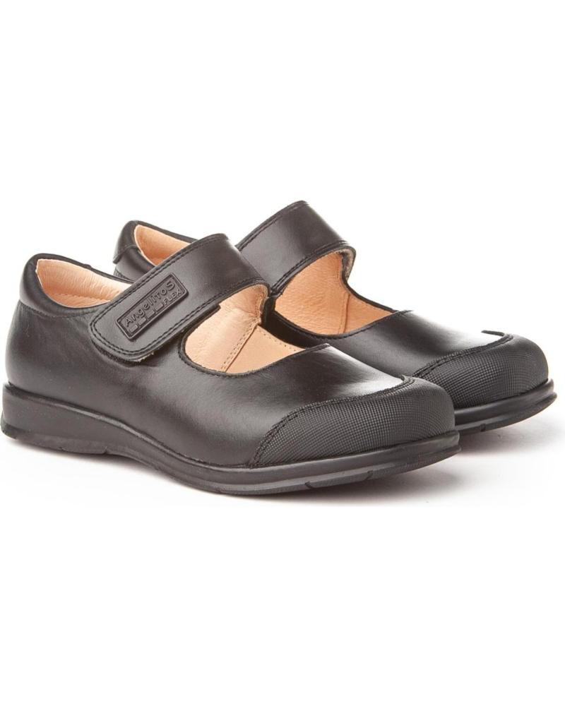 ANGELITOS SCHULSCHUHE NAPPA KLETTVERSCHLUSS VERSTÄRKT SCHWARZ NEGRO