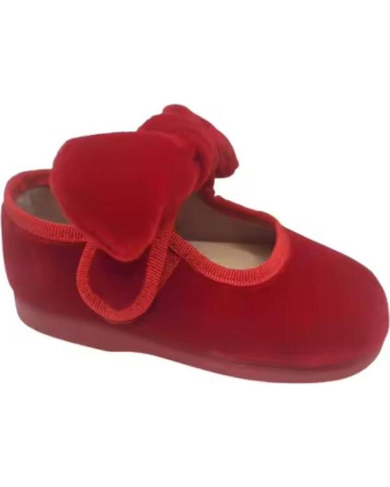 CONDIZ SALOMÉ EN VELOURS ROUGE AVEC NŒUD ET VELCRO ROJO