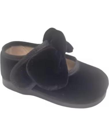 CONDIZ SALOMÉ EN VELOURS NOIR AVEC NŒUD ET VELCRO NEGRO