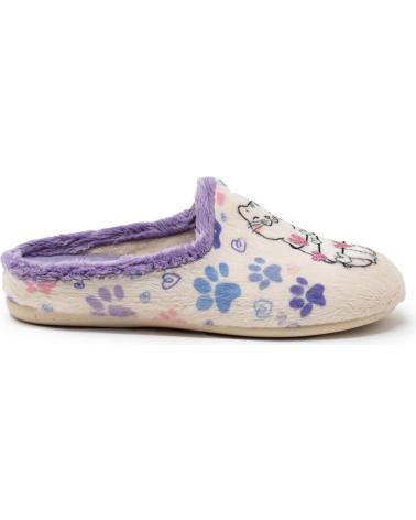 CABRERA MONTBLANC KITTENS SLIPPERS IVORY WITH PAW PRINTS BLANCO
