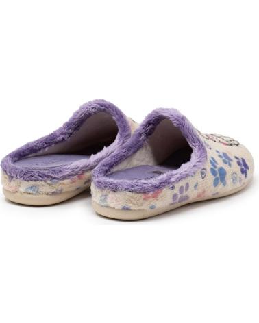 CABRERA MONTBLANC KITTENS SLIPPERS IVORY WITH PAW PRINTS BLANCO