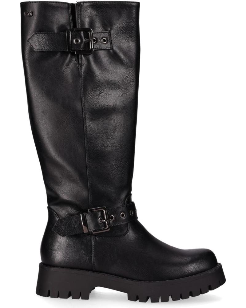 CHIKA10 STRONG 07 BLACK TALL BOOT WITH BUCKLES NEGRO-BLACK