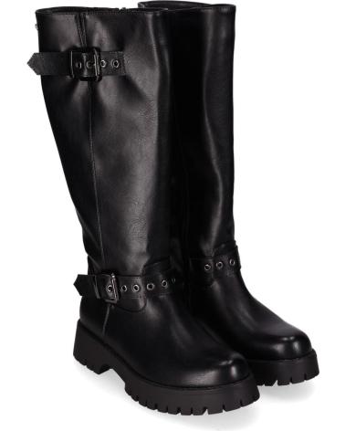 CHIKA10 STRONG 07 BLACK TALL BOOT WITH BUCKLES NEGRO-BLACK