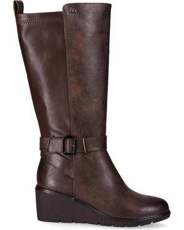 CHIKA10 CLAKISA 04 BROWN WEDGE BOOTS MARRON-BROWN