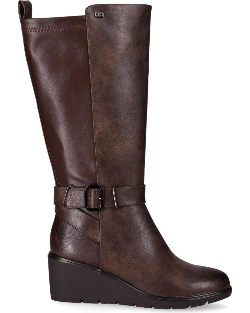 CHIKA10 CLAKISA 04 BROWN WEDGE BOOTS MARRON-BROWN