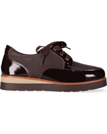 CHIKA10 RE FICUS 01 BROWN PATENT LEATHER PLATFORM LACE-UP SHOES MARRON-BROWN