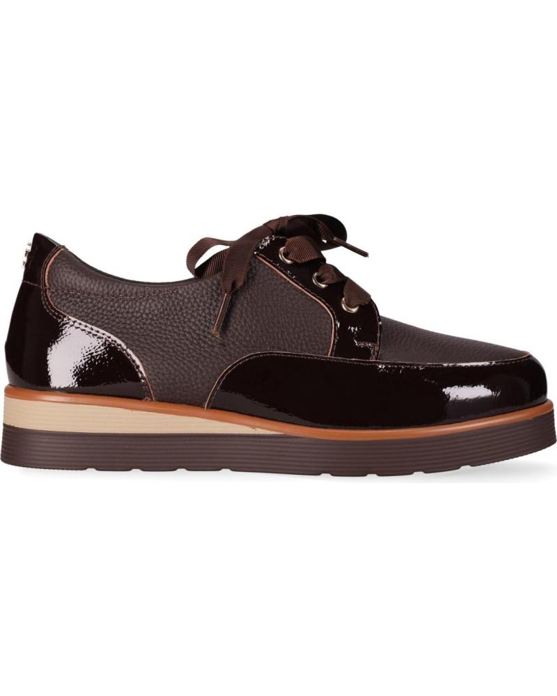 CHIKA10 RE FICUS 01 BROWN PATENT LEATHER PLATFORM LACE-UP SHOES MARRON-BROWN