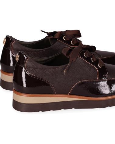 CHIKA10 RE FICUS 01 BROWN PATENT LEATHER PLATFORM LACE-UP SHOES MARRON-BROWN