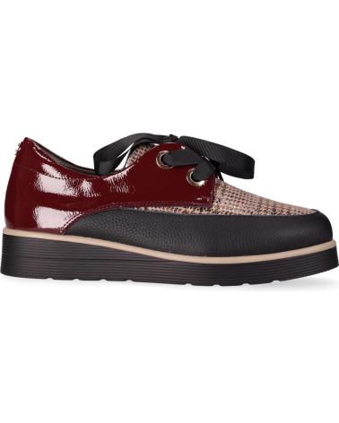 CHIKA10 RE FICUS 03 TWO-TONE BURGUNDY PATENT AND TEXTURED PLATFORM LACE-UP SHOES MULTICOLOR