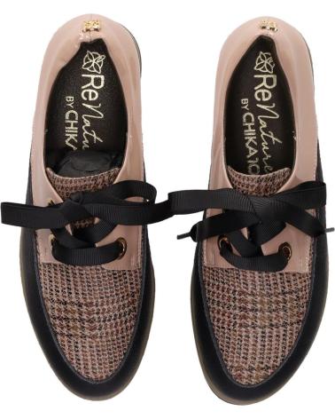 CHIKA10 RE FICUS 03 - MULTI-TONE BEIGE PATENT EFFECT OXFORD SHOES MULTI-BEIG-BEIGE