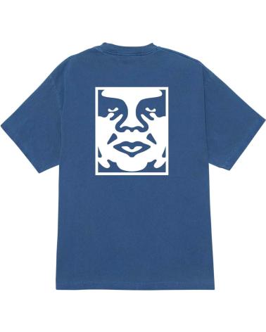 T-SHIRT OBEY BOLD ICON FACE PIGMENT HEAVYWEIGHT AZUL DARK DENIM NAN