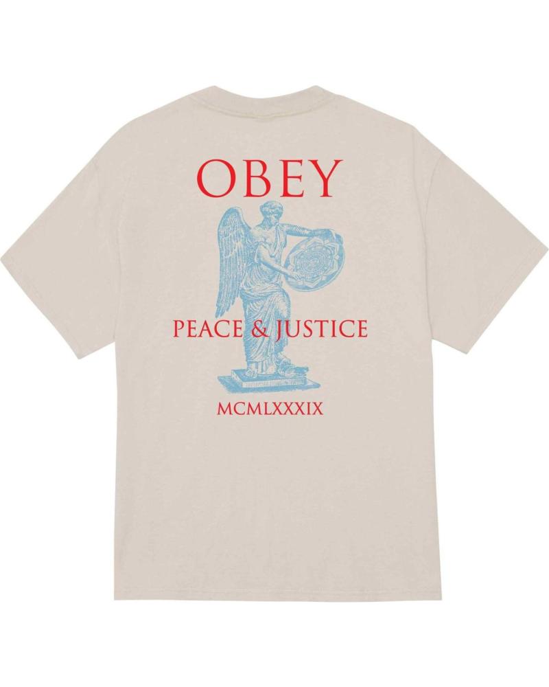 T-SHIRT OBEY PEACE JUSTICE STATUE CINZA PRATA NAN T-SHIRT OBEY PEACE JUSTICE STATUE CINZA PRATA NAN