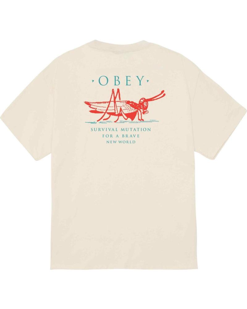 T-SHIRT OBEY MUTANT GRASSHOPPER BEGE CREME NAN T-SHIRT OBEY MUTANT GRASSHOPPER BEGE CREME NAN