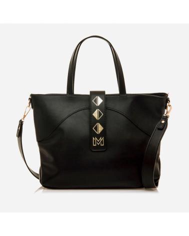BOLSA DE OMBRO MARIA MARE MALLA-C58971 PRETA COM DETALHES METÁLICOS NEGRO