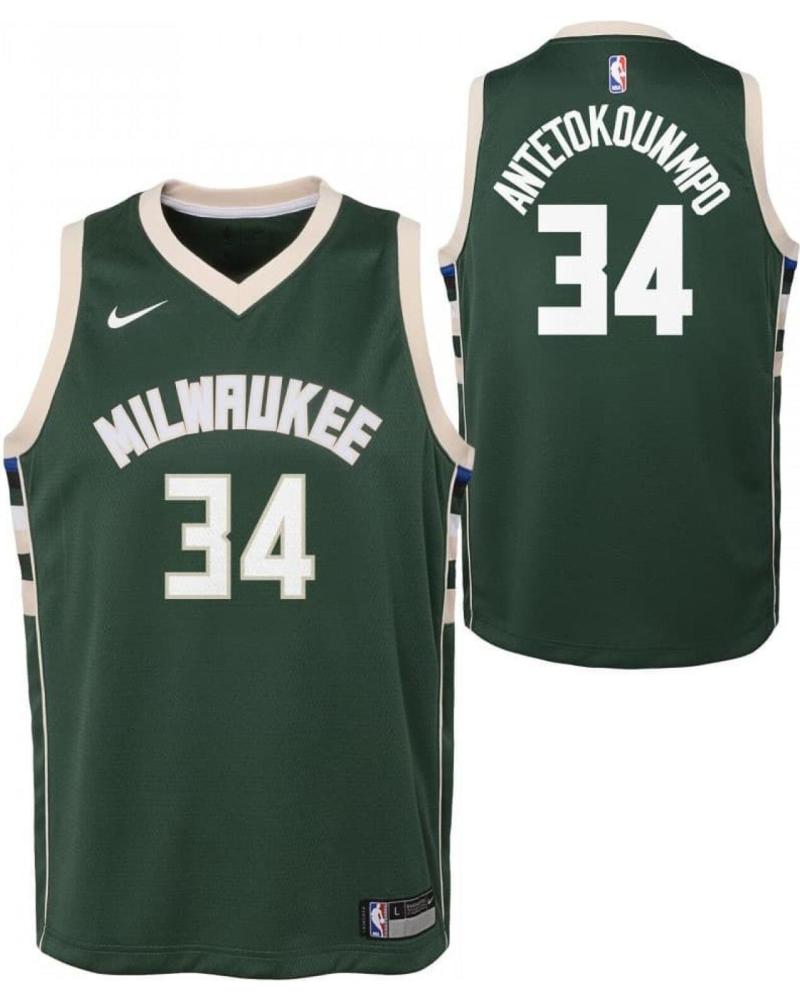 MAGLIA DA BASKET JUNIOR NIKE GIANNIS ANTETOKOUNMPO MILWAUKEE BUCKS SWINGMAN 1 MAGLIA DA BASKET JUNIOR NIKE GIANNIS ANTETOKOUNMPO MILWAUKEE BUCKS SWINGMAN 1