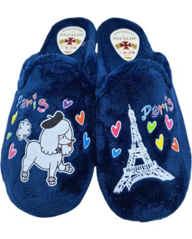 HAUSSCHUHE ALCALDE MARINEBLAU MIT PARIS-DESIGN MARINO