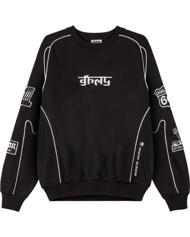 FELPA GRIMEY RACE WAR VINTAGE GIROCOLLO NERA CON PROFILI BIANCHI NAN