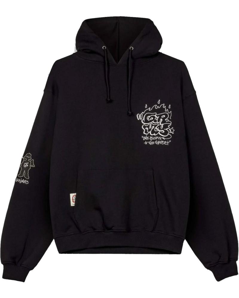SWEAT À CAPUCHE GRIMEY THE SHELTER BOXY EN COTON TERRY LOURD NOIR AVEC IMPRIMÉ NEGRO
