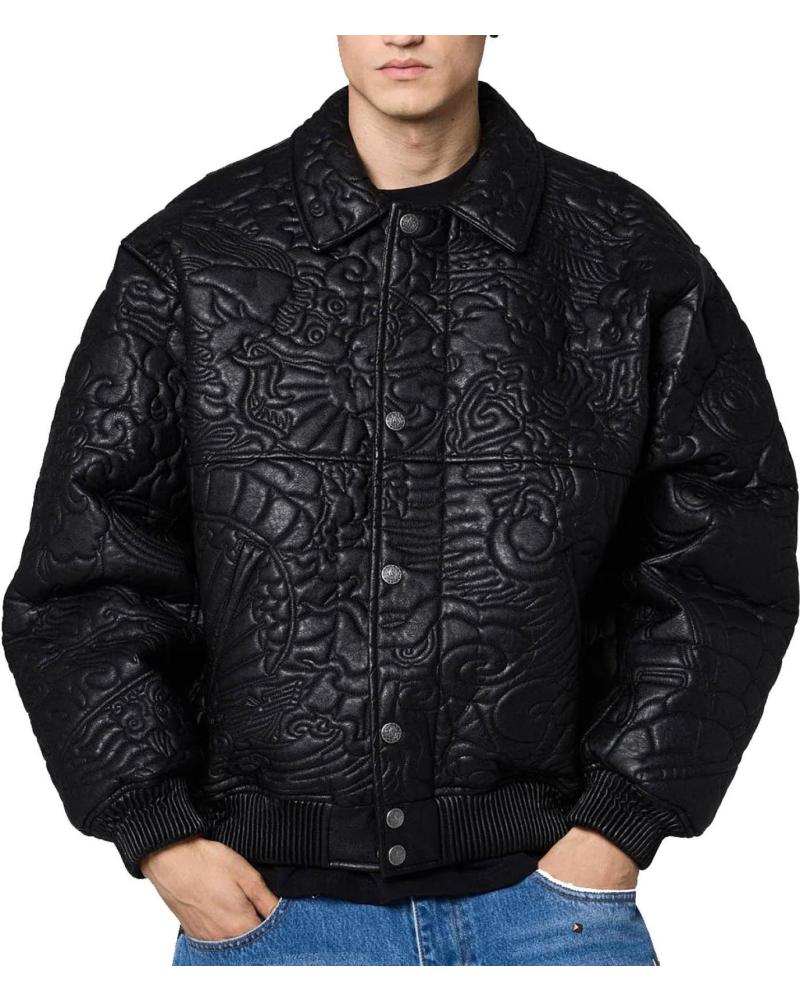 GRIMEY CAZADORA BOMBER SAMPANS PU LEATHER ACOLCHADA NEGRA BLACK GRIMEY CAZADORA BOMBER SAMPANS PU LEATHER ACOLCHADA NEGRA BLACK