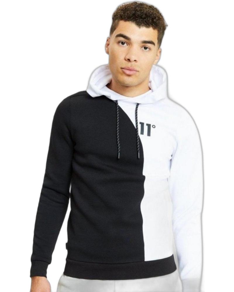 11 DEGREES SUDADERA CON PANELES Y TEJIDO MIXTO NEGRO