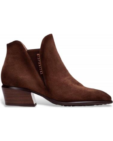 HISPANITAS VERONA PHI254383 - BOTIM DE CAMURÇA AVELÃ COM SALTO BLOCO VARIOS COLORES