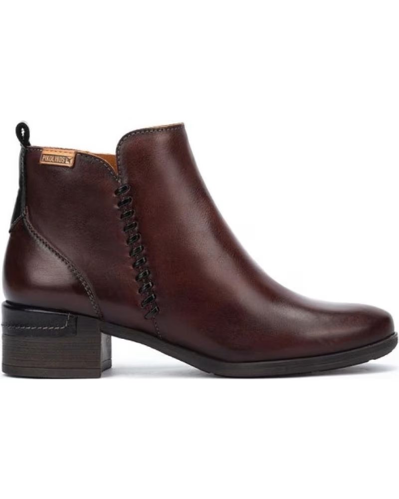 PIKOLINOS MALAGA BOTIN DE TACON PIEL CAOBA MUJER VARIOS COLORES