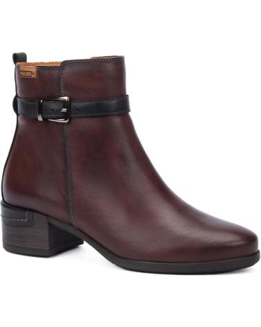 BOTTINES PIKOLINOS MÁLAGA W6W-8622C1 EN CUIR ACAJOU À TALON CAOBA
