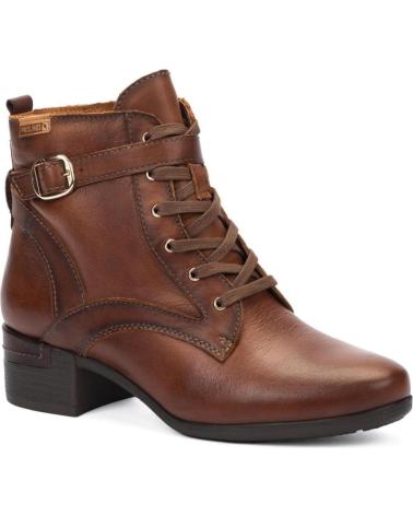 PIKOLINOS BOTINES DE TACÓN MÁLAGA W6W DE CUERO MARRÓN MARRóN