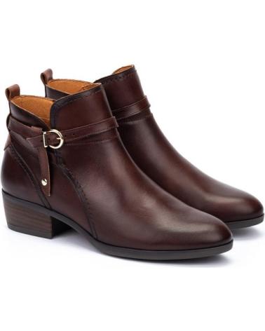 PIKOLINOS DAROCA W1U-8901C1 STIEFELETTEN MIT ABSATZ AUS LEDER IN MAHAGONI CAOBA